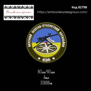 82798 Шеврон 636 Окремий Зенітно-Кулеметний Батальйон